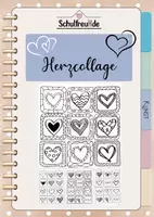 Vorschau - Mal- und Bastelvorlagen - Muttertag Herzcollage - Malvorlage in 4 Varianten *Vatertag und Valentinstag - Seite 1