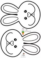 Vorschau - Mal- und Bastelvorlagen - Großen Hasen mit Faltkarotte basteln Ostern Frühling - Seite 3