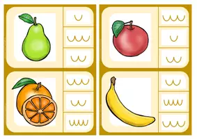 Vorschau - Unterrichtsreihen - OBST & GEMÜSE Klammerkarten - Silben zählen - Seite 1