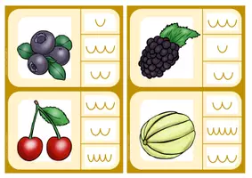 Vorschau - Unterrichtsreihen - OBST & GEMÜSE Klammerkarten - Silben zählen - Seite 2