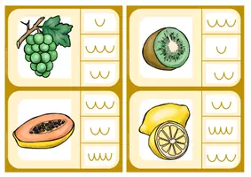 Vorschau - Unterrichtsreihen - OBST & GEMÜSE Klammerkarten - Silben zählen - Seite 3