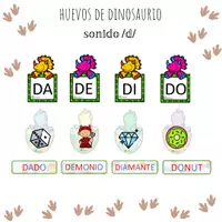 Vista previa - Tarjetas / Manipulativos - HUEVOS DINOSAURIO LETRA D - Portada