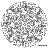 Vorschau - Mal- und Bastelvorlagen - USA Ausmalbild Mandala Kopiervorlage Amerika America - Seite 2