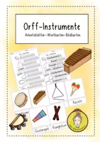 Vorschau - Arbeitsblätter - Orff - Instrumente : Arbeitsblatt und Bildkarten - Deckblatt