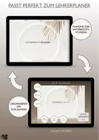 Vorschau - selbst erstellte Cliparts/Grafiken - Materialpaket: Digitaler Lehrerplaner UND Unterrichtsplaner | 6-Stunden-Version - Deckblatt