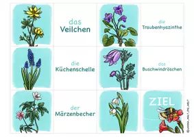 Vorschau - Arbeitsblätter - Zuordnungsspiel "Frühblüher" Domino Lesespiel Spiel - Seite 3
