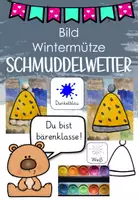 Vorschau - Mal- und Bastelvorlagen - // SCHMUDDELWETTER BILDER // MÜTZE IM WINTER // KUNST // KLASSE 1 - 4 // WINTERBILDER // HERBSTBILDER // TUSCHKASTEN // - Deckblatt