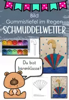 Vorschau - Mal- und Bastelvorlagen - // SCHMUDDELWETTER BILDER // REGENSCHIRM // KUNST // KLASSE 1 - 4 // FRÜHLINGSBILDER // HERBSTBILDER // TUSCHKASTEN // - Deckblatt