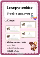 Vorschau - Fördermaterial/Inklusion - FREEBIE Lesepyramiden Präteritum - Deckblatt