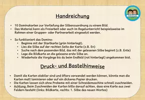 Vorschau - Bildkarten - Silbendomino - Silben zuordnen (Klasse 1) - Seite 2