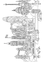 Vorschau - Mal- und Bastelvorlagen - London-Ausmalbild Zeichenvorlage Malvorlage - Seite 1
