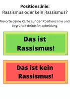 Vorschau - Arbeitsblätter - Was ist Rassismus Positionslinie - Seite 1