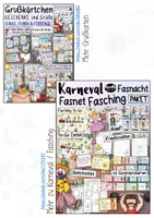 Vorschau - Mal- und Bastelvorlagen - Helau & Alaaf - Karneval + Fasching - Grußkarten / Grüße - Seite 1