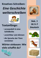 Vorschau - Arbeitsblätter - Kreatives Schreiben: Geschichte weiterschreiben - Anfänge weiterschreiben (Klasse 5-7) - Deckblatt