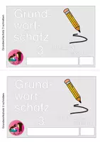 Vorschau - Arbeitsblätter - Grundwortschatz der 3. Klasse schreiben - Nachziehversion - Deckblatt
