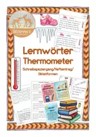 Vorschau - Arbeitsblätter - Lernwörter Thermometer mit Schreibspaziergang - Deckblatt
