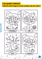 Aperçu - Préparation de séance / Séance complète - Coloriage des saisons (maternelle/primaire) - Page de couverture