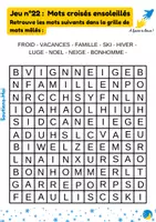 Aperçu - Préparation de séance / Séance complète - Mots croisés thème hiver (primaire/collège) - Page de couverture