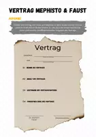 Vorschau - Arbeitsblätter - "Faust 1" (Goethe): Vertrag Mephisto und Faust - Seite 1