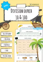 Vorschau - Arbeitsblätter - Division durch 10 und 100 - Spiel (Schiffe versenken) - Deckblatt