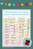 Vorschau - Fördermaterial/Inklusion - Merkfächer Formeln Ebene Figuren: Flächeninhalt und Umfang - Deckblatt