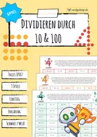 Vorschau - Arbeitsblätter - Division durch 10 & 100 - Spielesammlung (4 Spiele!) - Seite 1