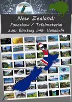 Vorschau - Präsentationen/Tafelbilder - New Zealand: Fotoshow / Tafelmaterial zum Einstieg inkl. Vokabeln - Deckblatt