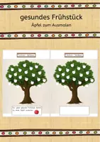 Vorschau - Arbeitsblätter - gesundes Frühstück abhaken - Apfelbaum - Deckblatt