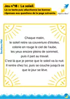 Aperçu - Apprentissages en autonomie - Compréhension de lecture thème soleil (maternelle/primaire) - Page de couverture