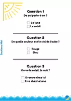 Aperçu - Apprentissages en autonomie - Compréhension de lecture thème soleil (maternelle/primaire) - Page 2