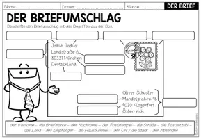 Vorschau - Arbeitsblätter - BRIEFE - Der Briefumschlag (Arbeitsblatt) - Seite 1
