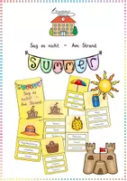 Vorschau - Spiele - Am Strand / Sommer: Sag es nicht! (Spiel) - DaZ / Deutsch - Kl. 2/3 - Deckblatt