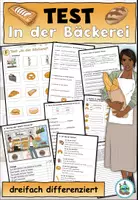 Vista previa - Hojas de trabajo - Prueba "In der Bäckerei" triplemente diferenciada - Alemán - Portada