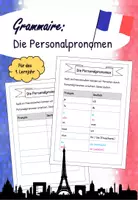 Vorschau - Arbeitsblätter - Grammaire - Les pronoms personnels / Die Personalpronomen - Deckblatt