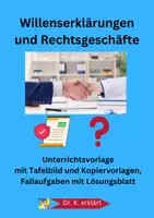 Vorschau - Stundenentwürfe - Willenserklärungen und Rechtsgeschäfte - Deckblatt