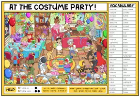 Vorschau - Arbeitsblätter - AT THE COSTUME PARTY - Wimmelbild + Aufgaben (Englisch 3.-5. Schulstufe) - Seite 3