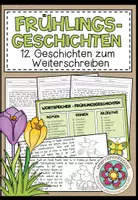 Vorschau - Arbeitsblätter - Frühlingsgeschichten - 12 Geschichtenanfänge zum Weiterschreiben - Deckblatt