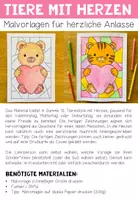 Vorschau - Mal- und Bastelvorlagen - Tiere mit Herzen - 12 Malvorlagen - Seite 1