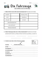 Vorschau - Arbeitsblätter - DaZ: Wortschatz Fahrzeuge - Rätsel Nr. 2 (2 ABs + differenziert) - Deckblatt