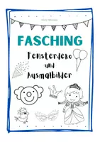 Vorschau - Mal- und Bastelvorlagen - Fasching - Fensterdeko, Ausmalbilder - Karneval - nanagu - Deckblatt