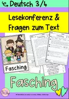 Vorschau - Arbeitsblätter - Lesekonferenz Fasching (Fastnacht, Fasnacht, Karneval) - Deckblatt