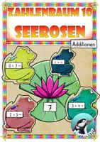 Vorschau - Arbeitsblätter - Zahlenraum 10 : Legematerial Frösche und Seerosen (Additionen) - Deckblatt