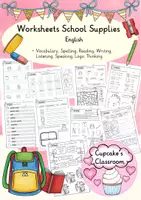 Vorschau - Arbeitsblätter - Englisch - School Supplies (Schulsachen) - Arbeitsblätter - Stationen, Freiarbeit - Deckblatt
