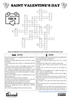 Vista previa - Hojas de trabajo - SAINT VALENTINE'S DAY - Crossword (B&W and colour) - página 1
