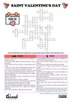 Vista previa - Hojas de trabajo - SAINT VALENTINE'S DAY - Crossword (B&W and colour) - página 3