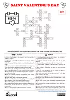 Vista previa - Hojas de trabajo - SAINT VALENTINE'S DAY - Crossword (B&W and colour) - página 2
