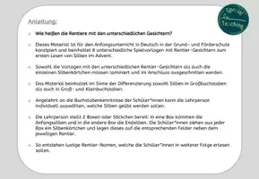 Vorschau - Fördermaterial/Inklusion - Silben lesen: Rentiernamen im Advent - Seite 1