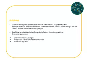 Vorschau - Arbeitsblätter - Herbst: Graphomotorik mit Eichhörnchen - Seite 1