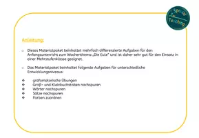 Vorschau - Arbeitsblätter - Graphomotorik und Schreiben mit Eulen - Seite 1