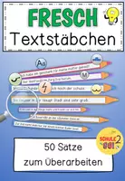 Vorschau - Stationenlernen - Textstäbchen - Sätze überarbeiten FRESCH Methode - Deckblatt